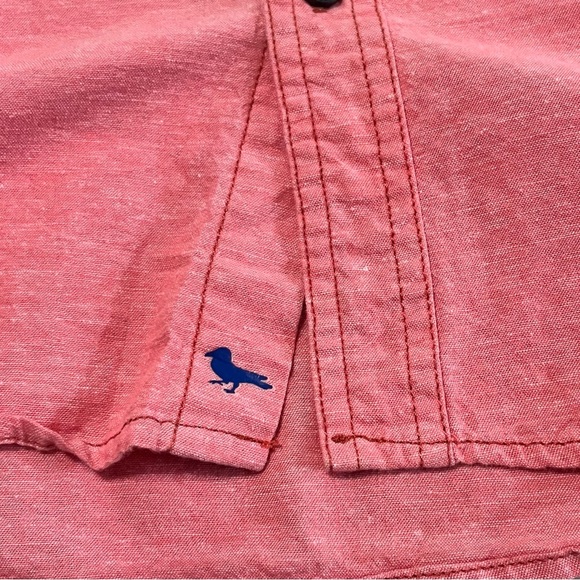 modern amusement shirt mens size large pink blue pocket cotton linen - Picture 6 of 9
